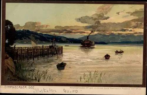 Künstler Litho Diemer, Zeno, Starnberg in Oberbayern, Starnberger See, Boote