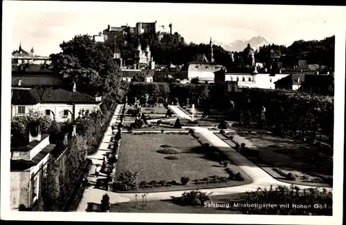 Ak Salzburg in Österreich, Mirabellgarten mit Hohen Göll