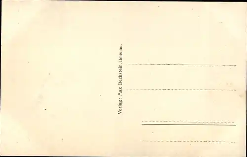 Künstler Ak Beckstein, M., Ilmenau in Thüringen, Kurhaus Gabelbach, Rodelbahn, Schlitten