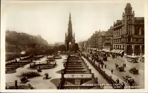Ak Edinburgh Schottland, Princes Street, Castle