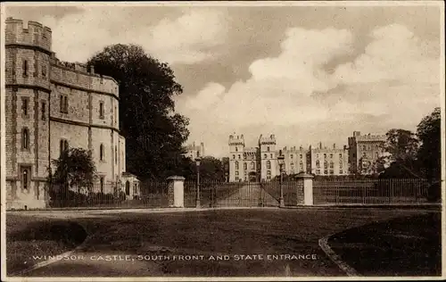 Ak Windsor Berkshire England, Windsor Castle, Südfront