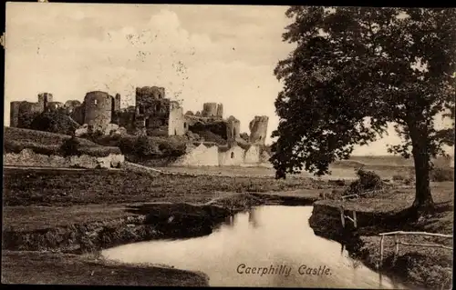 Ak Caerphilly Wales, Schloss