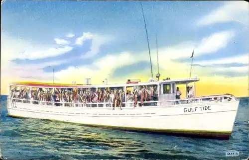 Ak Motorboot Gulf Tide für Hochseeangeln, Gulf Breeze, Pensacola Florida, W. D. Walker