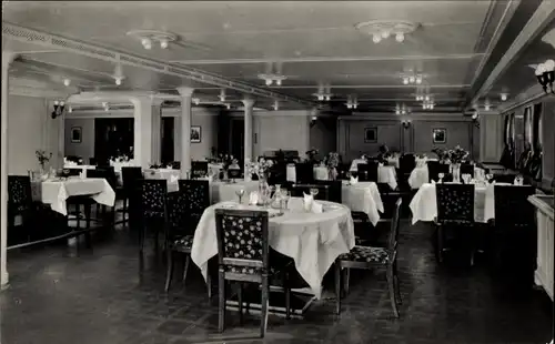 Ak Schnelldampfer Albert Ballin, Hamburg Amerika Linie, Speisesaal der Touristenklasse