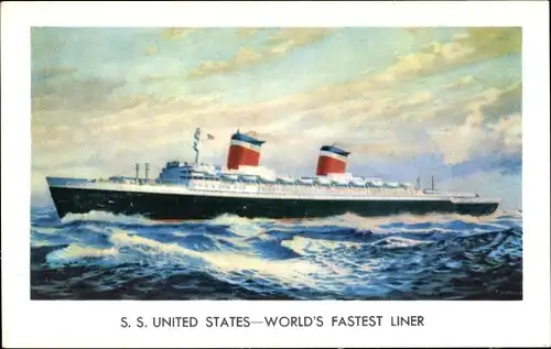 Künstler Ak Dampfschiff SS United States, USL