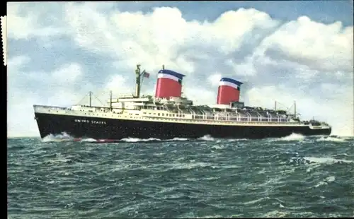 Ak Passagierdampfer SS United States, United States Lines, USL