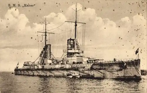 Ak Deutsches Kriegsschiff, SMS Kaiser, Kaiserliche Marine