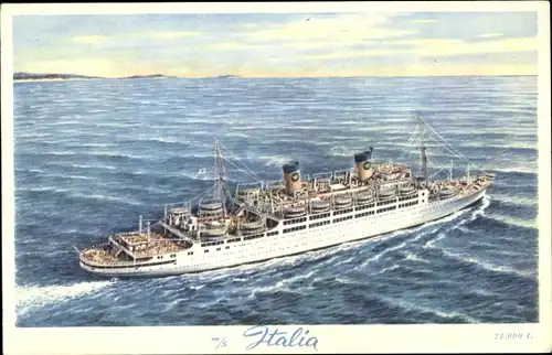 Ak Passagierschiff MS Italia, Home Lines