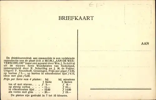 Künstler Ak Schütz, WJ, Aan de Westerschelde