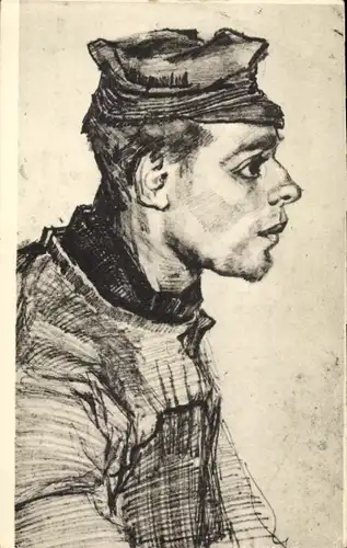 Künstler Ak Gogh, V. v., Kopf eines jungen Bauern im Profil