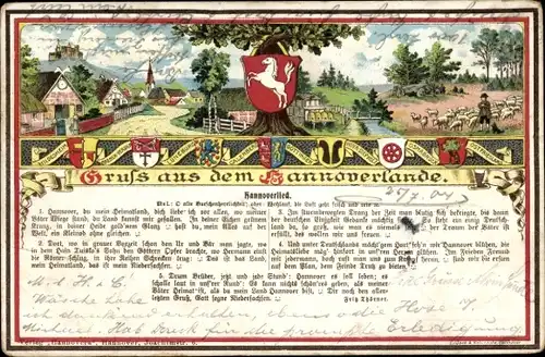 Lied Ak Hannoverlied, Hannover, du mein Heimatland, Haidschnucken, Wappen