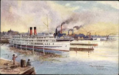 Künstler Ak Flower, Charles, Toronto Ontario Kanada, The Harbour, Vessel