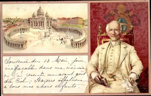 Litho Vatikan Rom Lazio, Papst Leo XIII., Vincenzo Gioacchino Pecci