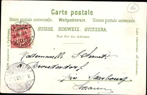 Litho Genève Genf Schweiz, Rue du Mont Blanc, Monument national, Vue generale, Wappen