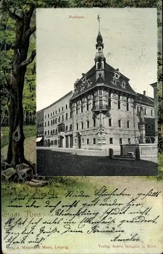 Passepartout Ak Ried im Innkreis Oberösterreich, Rathaus