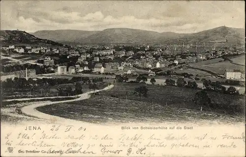 Ak Jena in Thüringen, Totalansicht, Blick von Schweizerhöhe