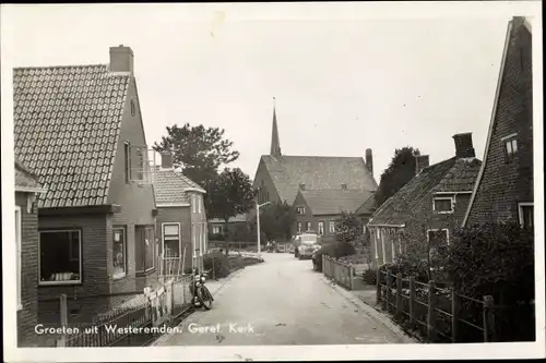 Ak Westeremden Groningen, Geref. Kerk, Häuser