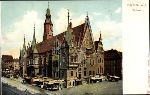 Ak Wrocław Breslau Schlesien, Rathaus