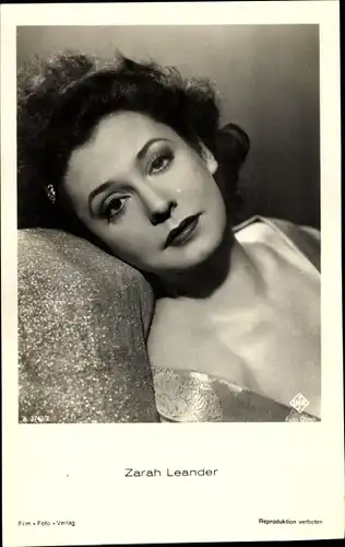 Ak Schauspielerin und Sängerin Zarah Leander, Portrait