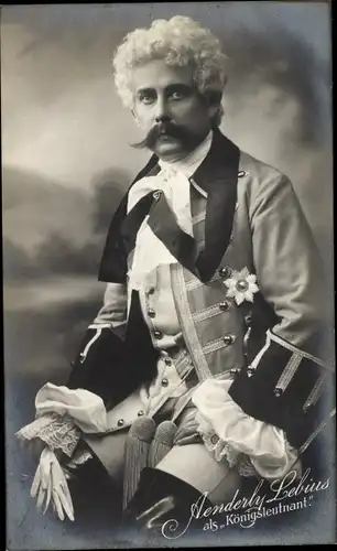 Ak Schauspieler Aenderly Lebius, Portrait als Königsleutnant