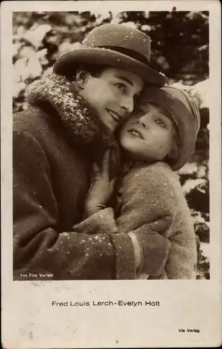 Ak Schauspieler Fred Louis Lerch und Evelyn Holt, Portrait