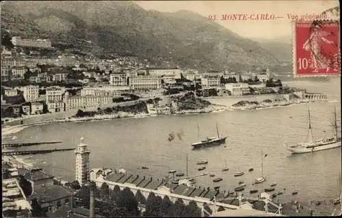 Ak Monte Carlo Monaco, Bucht, Schiffe
