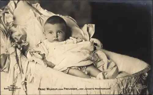 Ak Prinz Wilhelm von Preußen als Baby, Der jüngste Hohenzoller, Liersch 1890