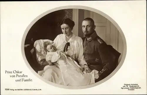 Ak Oskar Prinz von Preußen und Familie, Portrait, Liersch 7500