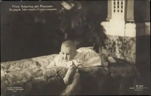 Ak Prinz Hubertus von Preußen, Jüngster Sohn des deutschen Kronprinzenpaares