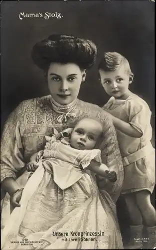 Ak Kronprinzessin Cecilie von Preußen, Prinz Wilhelm, Louis Ferdinand