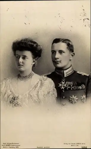 Ak Eitel Friedrich Prinz von Preußen, Sophie Charlotte von Oldenburg, Liersch 1252