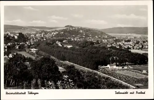 Ak Tübingen am Neckar, Teilansicht, Freibad