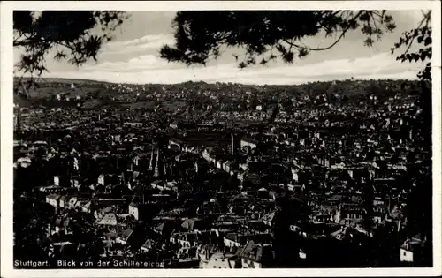 Ak Stuttgart in Württemberg, Blick von der Schillereiche, Panorama