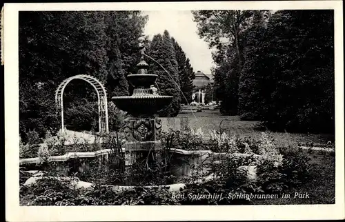 Ak Bad Salzschlirf in Hessen, Park, Springbrunnen