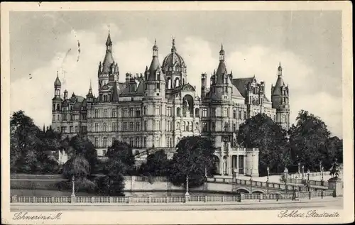 Ak Schwerin in Mecklenburg, Schloss Stadtseite