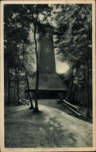 Ak Tromm Grasellenbach Odenwald, Irene Turm auf der Tromm, Gasthaus Zur schönen Aussicht