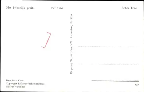 Ak Prinzessin Beatrix mit Gemahl Claus von Amsberg, Prinz Willem Alexander, 1967