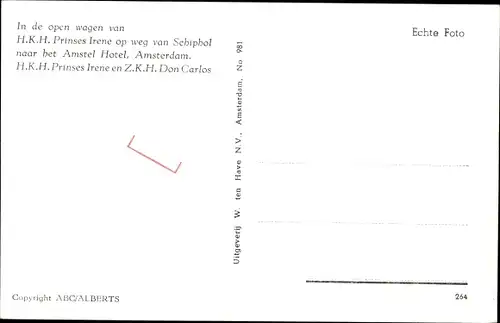 Ak Prinzessin Irene der Niederlande, Karel Hugo von Bourbon-Parma
