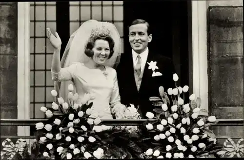 Ak Amsterdam, Beatrix Königin der Niederlande, Claus von Amsberg, Hochzeit, 10. März 1966