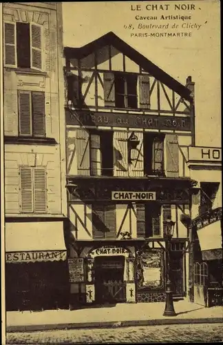 Ak Paris XVIII., Le Chat Noir, Künstlerkeller, Boulevard de Clichy, Hotel