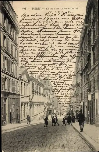 Ak Paris XVIII. Montmartre, Rue de Clignancourt
