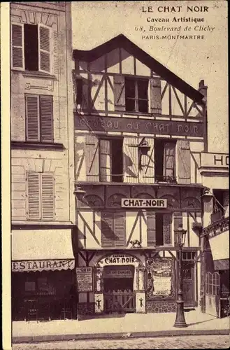 Ak Paris XVIII., Le Chat Noir, Künstlerkeller, Boulevard de Clichy, Hotel