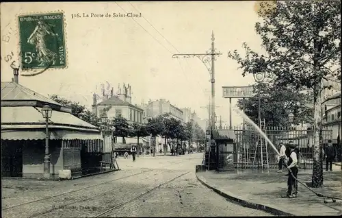 Ak Paris XVI Passy, Porte de Saint Cloud