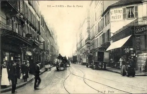 Ak Paris XVI. Passy, Rue de Passy, Geschäfte