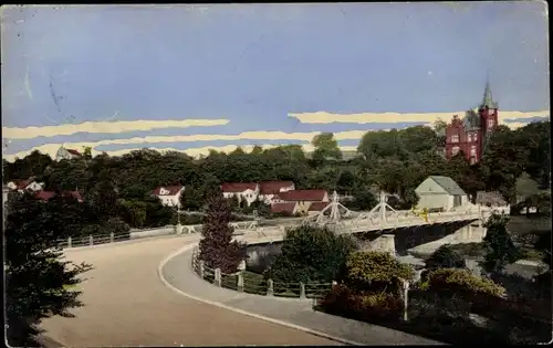 Ak Zwickau in Sachsen, Paradies-Brücke, Ebert-Schlösschen