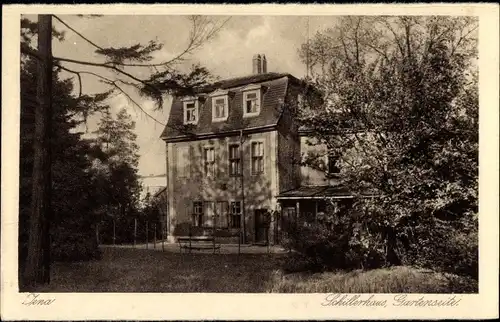 Ak Jena in Thüringen, Schillerhaus, Gartenansicht