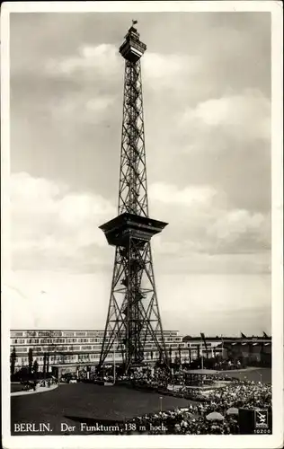 Ak Berlin Charlottenburg Westend, Der Funkturm, Ausstellungshallen