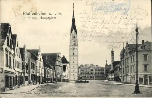 Ak Pfaffenhofen an der Ilm Oberbayern, Oberer Hauptplatz