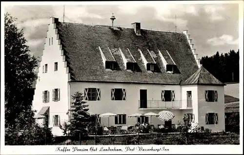 Ak Wasserburg am Inn in Oberbayern, Cafe Pension Gut Landenham