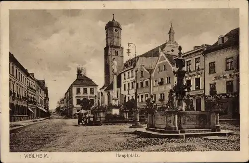 Ak Weilheim Oberbayern, Hauptplatz